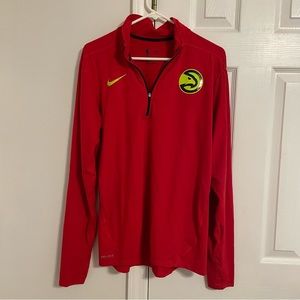 Men - Nike - Atlanta Hawks - Running Quarter Zip - Red - Size Medium